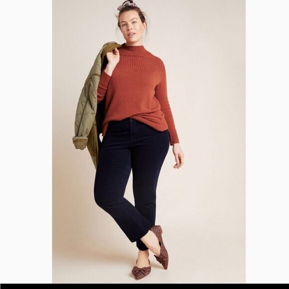 ANTHROPOLOGIE | Essential Corduroy Cropped Flare Trousers Size 0 - Picture 1 of 9